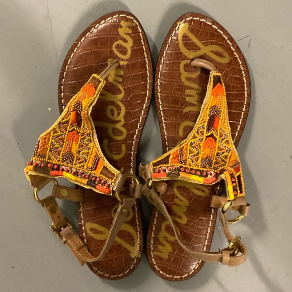 Sam Edelman nwt boho style Greta sandals embroidered design - Picture 2 of 8